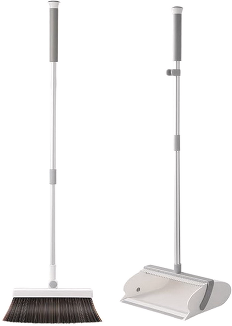 可壁掛掃把組 海豚造型款, 1組, 白灰色