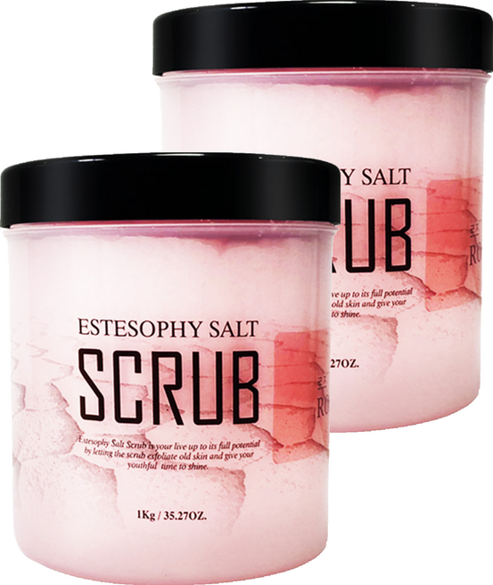 에스테소피 바디 스크럽 솔트 솝 로즈 로즈장미, 1kg, 2개
