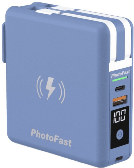 PhotoFast 銀箭資訊 萬用充 五合一磁吸行動電源 10000mAh, MUTICHARGE10000, 藍色