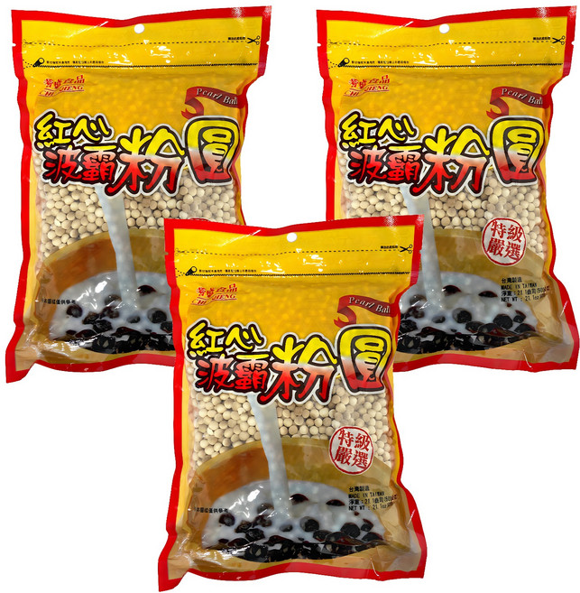 CHI-SHENG 耆盛食品 紅心波霸粉圓, 600g, 3個, 1個裝