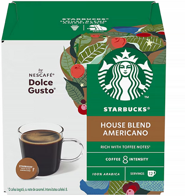 STARBUCKS 星巴克 家常美式咖啡膠囊, 8.5g, 12顆, 1盒