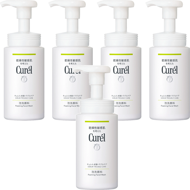 Curel 珂潤 潤浸保濕洗顏慕絲 控油, 150ml, 5瓶