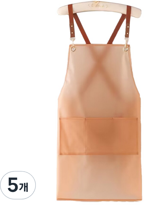 씨오브비 투명 방수 작업 앞치마, 오렌지, 5개