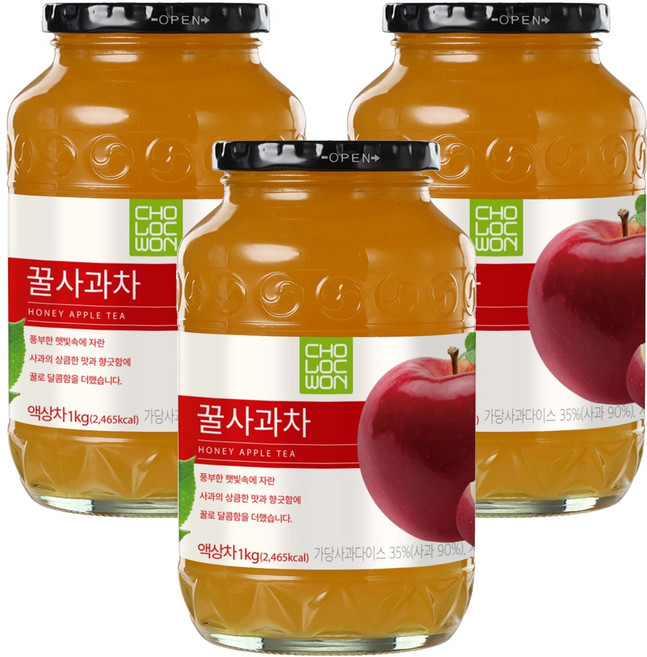 초록원 꿀사과차, 1kg, 3개, 1개입