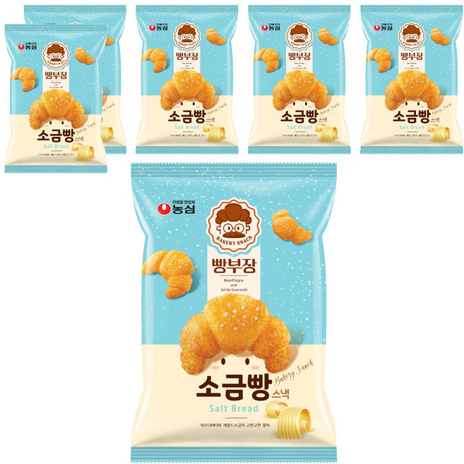 농심 빵부장 소금빵, 55g, 6개