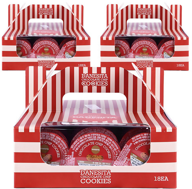 다네시타 댄케이크 초콜릿칩 쿠키 싱글서브, 360g, 3개
