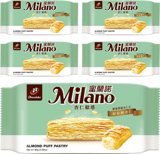 77 Milano 蜜蘭諾 杏仁鬆塔 8入, 96g, 5包