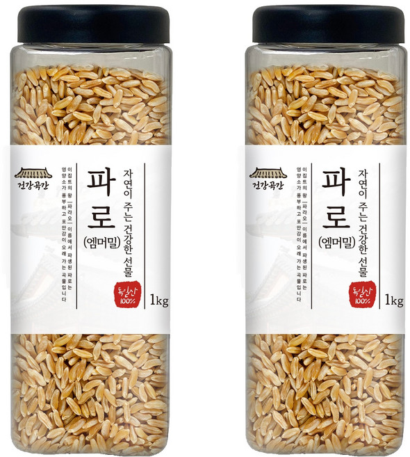 건강곡간 파로 엠머 밀, 1kg, 2개