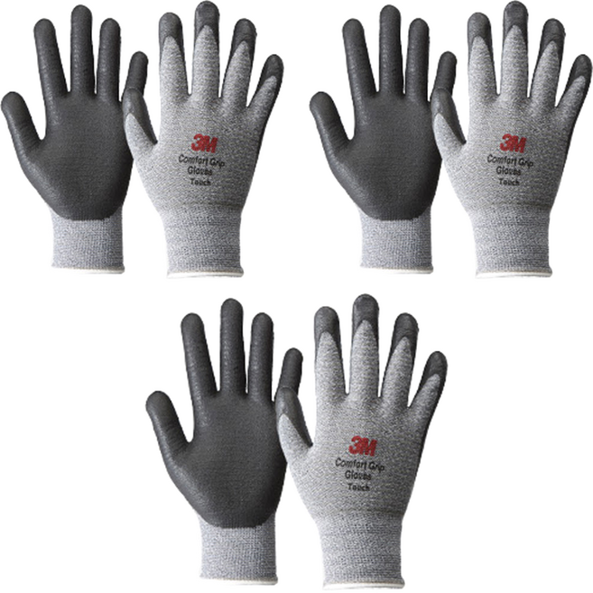 쓰리엠 컴포트 그립 글로브 터치, Melange Gray, 3개