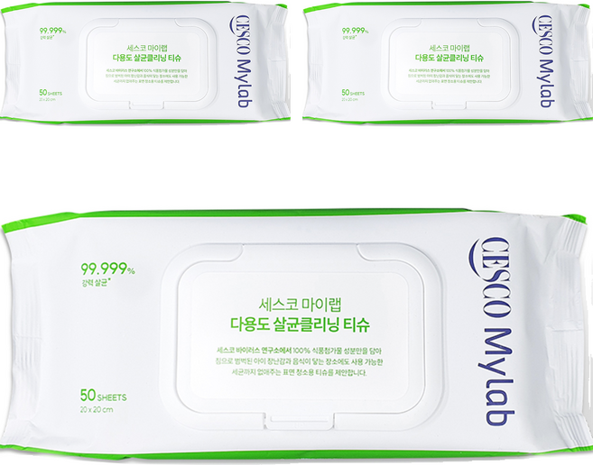 세스코마이랩 다용도 살균클리닝 티슈, 3개