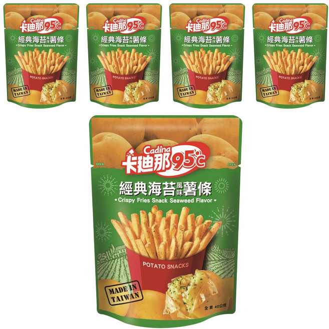 Cadina 卡迪那 95℃ 北海道風味薯條 海苔, 5包, 40g