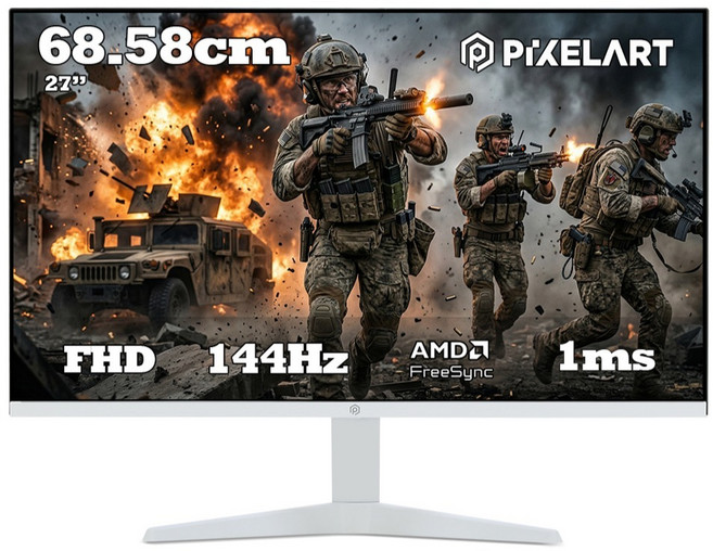 픽셀아트 FHD IPS 120Hz 모니터 화이트, 68.58cm, PA2740W(무결점)