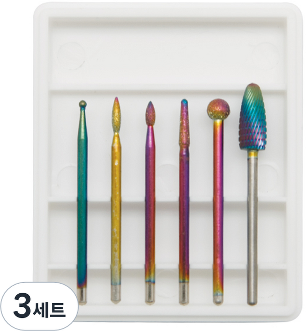 아이빛 에스엠에코랩 네일드릴 비트세트 04, 혼합색상, 3세트