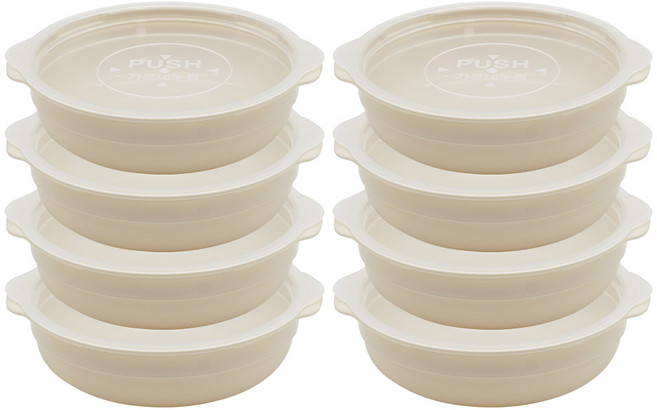 생활엔 전자레인지용 냉동밥용기 쿡앤밥 아이보리, 8개, 450ml