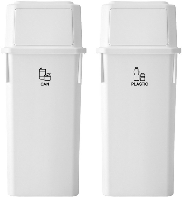코멧 홈 깊은 쓰레기 분리수거함 60L 2p, 화이트