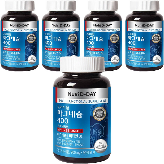뉴트리디데이 메가렉스 마그네슘400, 90정, 5개
