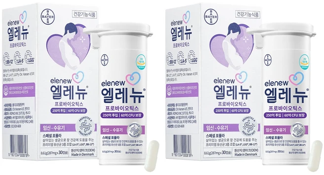 엘레뉴 프리미엄 임산부 유산균, 30정, 2개 - 쿠팡