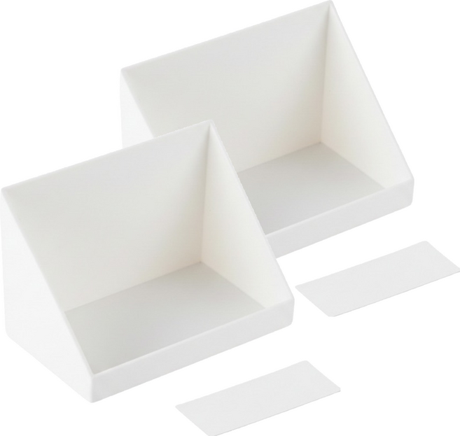 벨로나이트 무타공 부착형 멀티 선반 보관함 12 x 8 x 8.5 cm, 화이트, 2개
