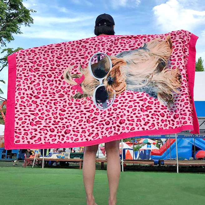 바캉스 Best 부드러운 비치타올 특대형 100 x 180 cm, 프리티시츄핑크, 1개