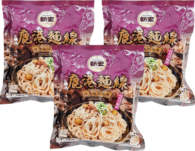 新宏 鹿港麵線 紅蔥油酥風味, 105g, 3包