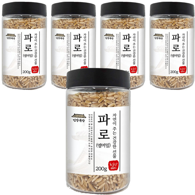 건강곡간 파로 엠머 밀, 200g, 5개