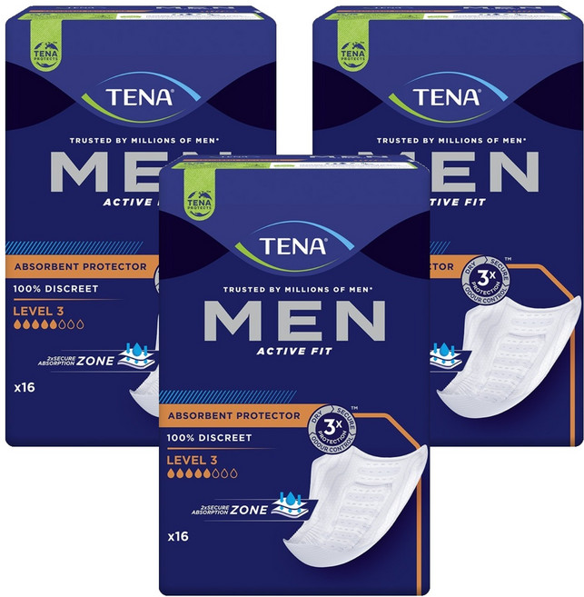 테나 남성용 패드형 성인기저귀, 16개입, 3개