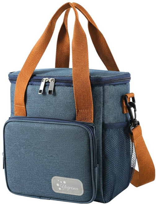예그리나 보온보냉 방수 도시락 피크닉 가방, 네이비, 1개