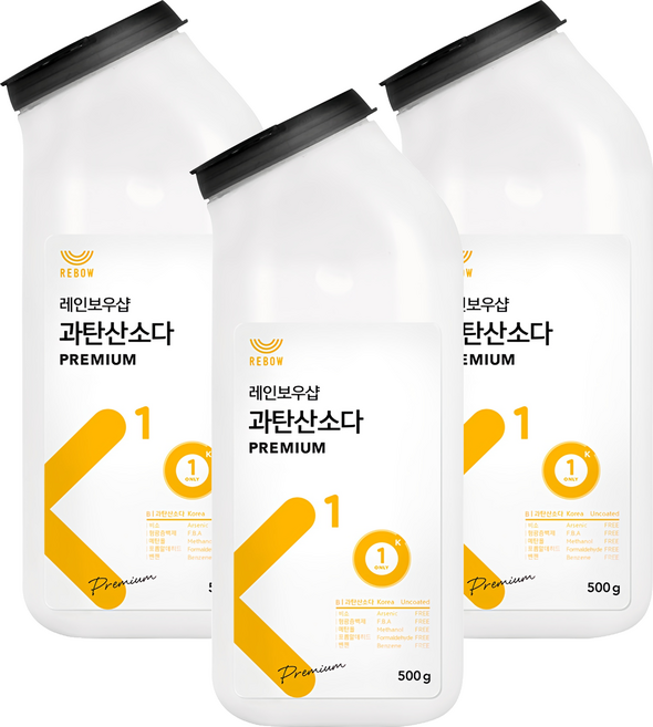 레인보우샵 K1 프리미엄 톡톡이 과탄산소다 세제, 500g, 3개