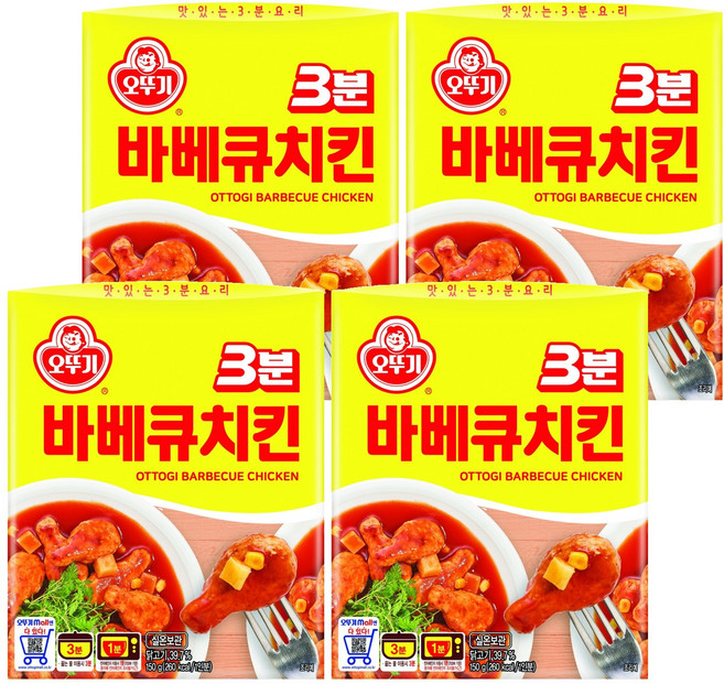 오뚜기 3분 바베큐치킨, 150g, 4개