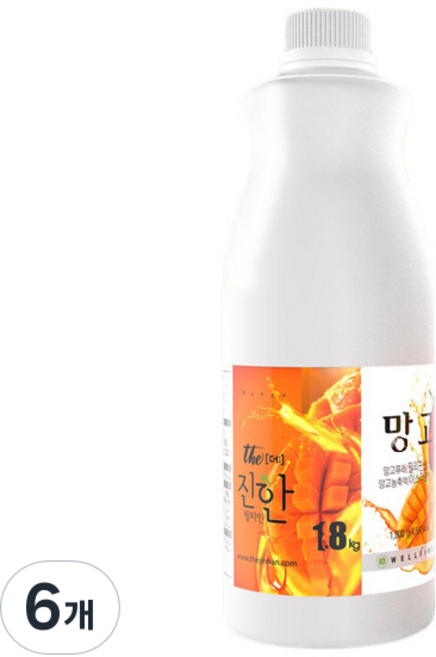 웰파인 더진한 망고 농축액, 1.8kg, 6개