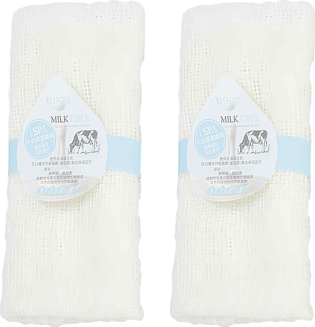 KEYTOSS 詰朵斯 MILK FIBER 淨 去角質沐浴巾, 格織, 1入, 2條