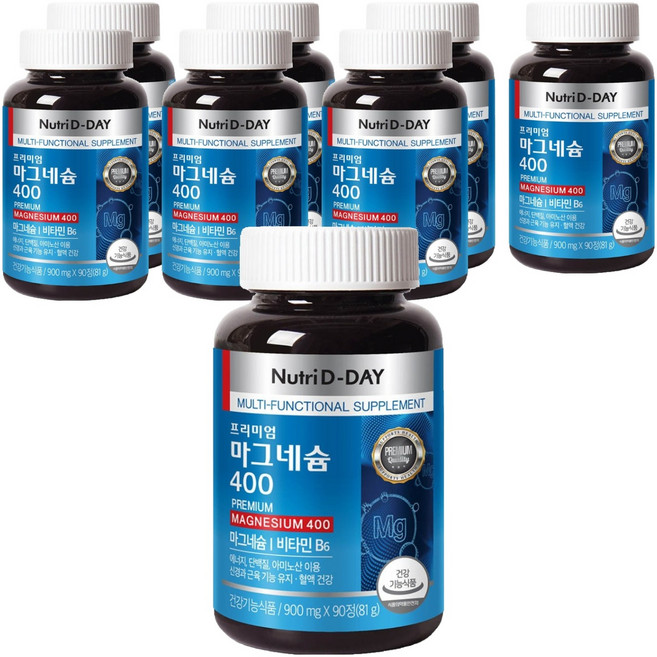뉴트리디데이 프리미엄 마그네슘 400, 90정, 8개