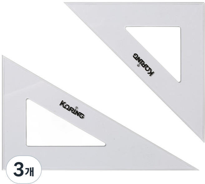 코링 템플레이트 제도용 삼각자 2종 세트 18cm KS-1-18, 3개