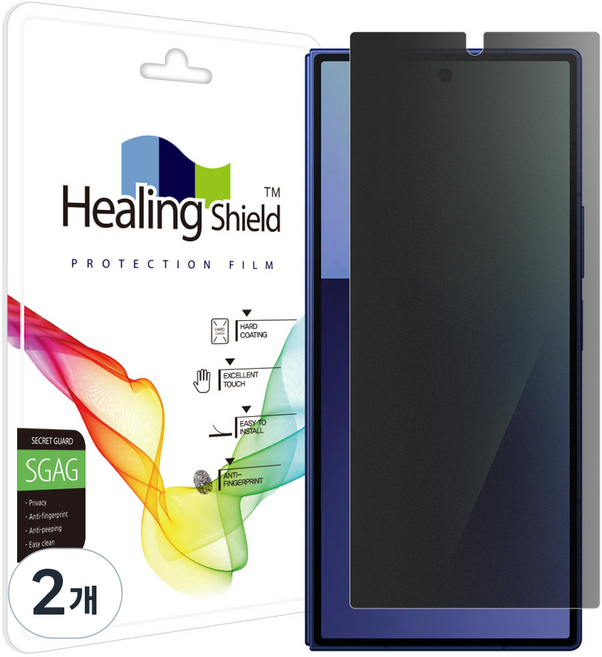 Healing Shield 防窺低反射隱私保護外部螢幕保護貼組, 2個