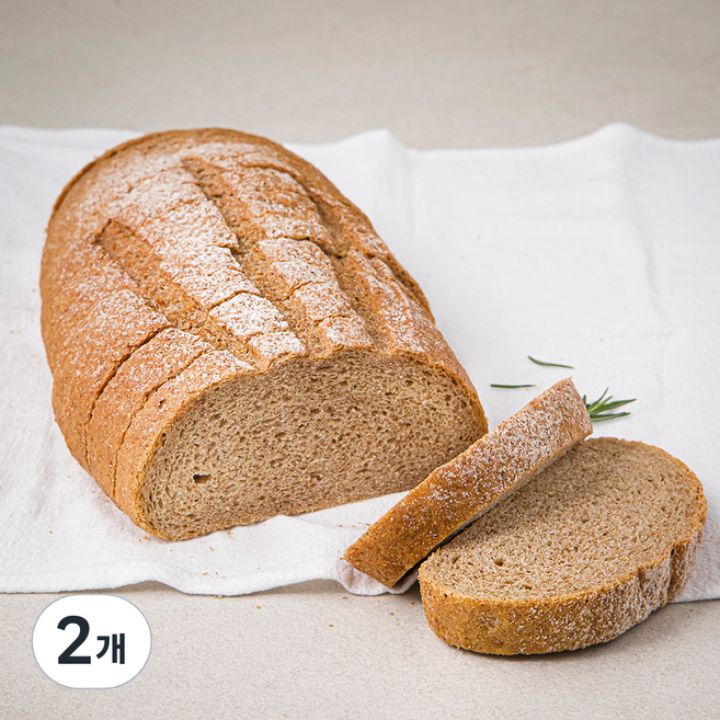 브로드카세 발효종 순수 호밀통밀 빵, 720g, 1개입, 2개