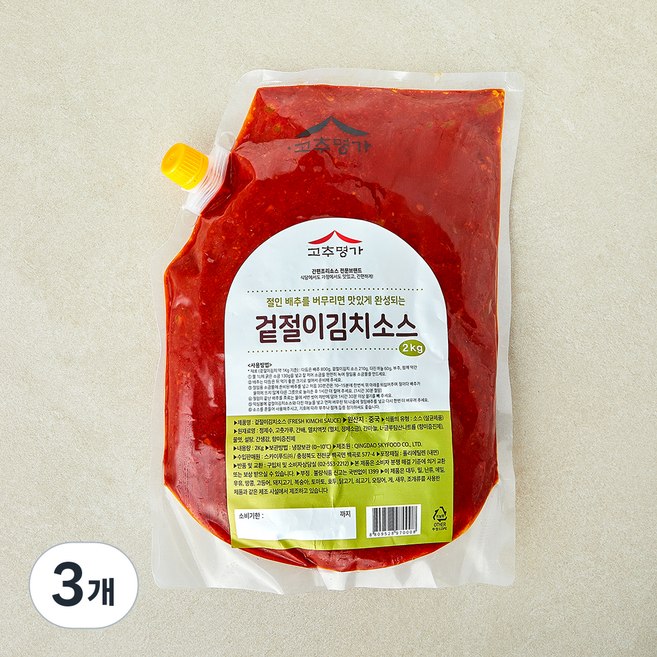 고추명가 겉절이김치 소스, 2kg, 3개
