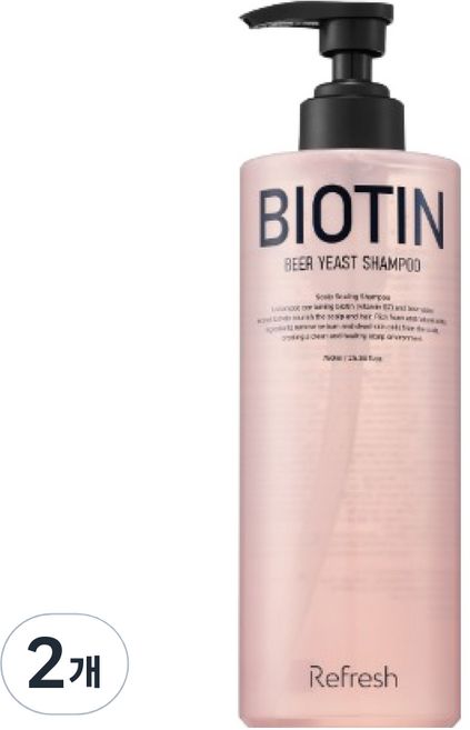 리프레쉬 비오틴 맥주 효모 샴푸, 2개, 750ml