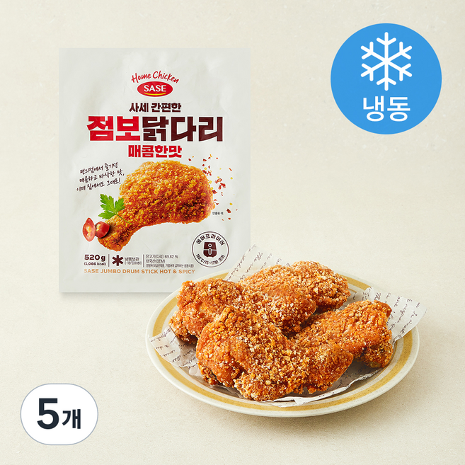 사세 간편한 점보닭다리 매콤한맛 (냉동), 520g, 5개