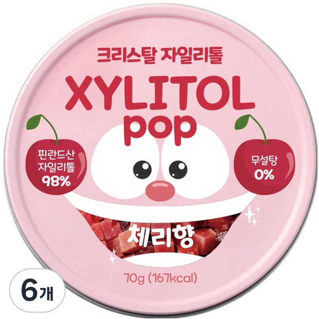 자일리톨팝 틴케이스 체리, 70g, 6개
