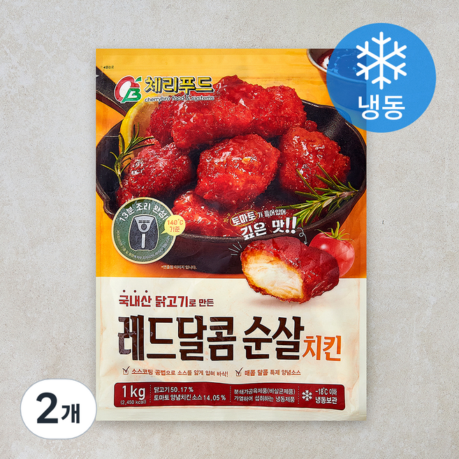 레드달콤 순살치킨 (냉동), 1kg, 2개