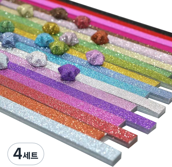 미소로운 이벤트 양면 별 종이접기 멀티페이퍼 트윙클 컬러 360p 세트, 4세트, 18색