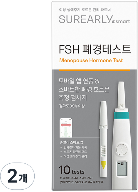슈얼리 스마트 폐경호르몬 FSH 테스트 검사지, 2개, 10개입