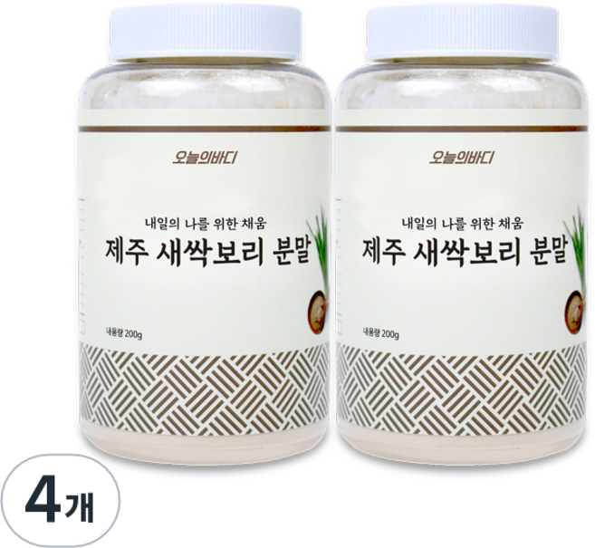 오늘의바디 제주 새싹보리 분말 베이지, 4개, 200g
