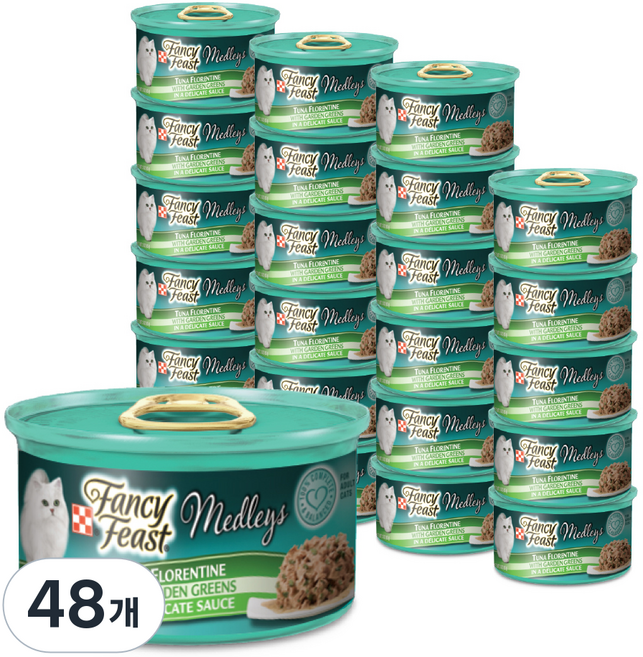 팬시피스트 3개월 이후 고양이 엘레강트메들리 플로렌틴 습식사료, 48개, 85g, 참치