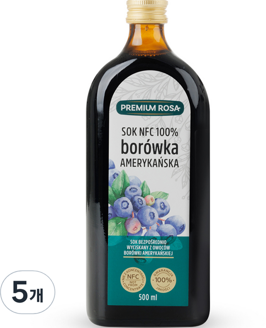 프리미엄로사 블루베리 원액, 500ml, 5개