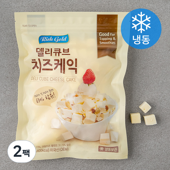 리치골드 델리큐브 치즈케익 (냉동), 430g, 1개입, 2개