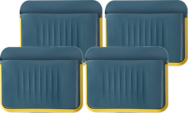 E.dot 壁掛式雙層門後拖鞋置物鞋架, 深藍色, 4個