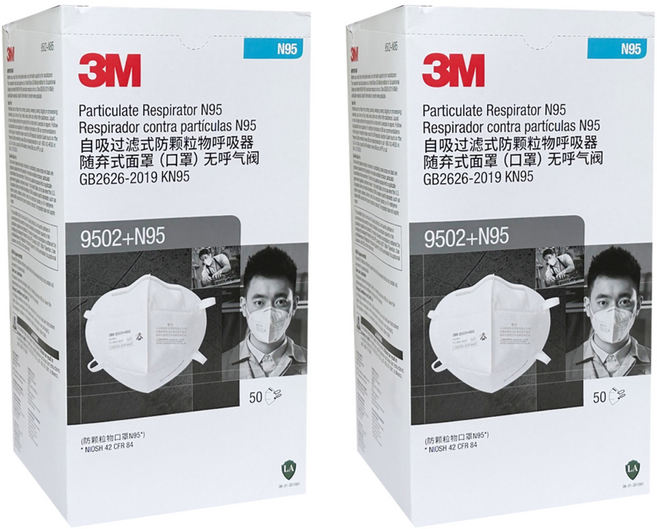 3M 可折疊防塵口罩 9502+, 100個, 白色