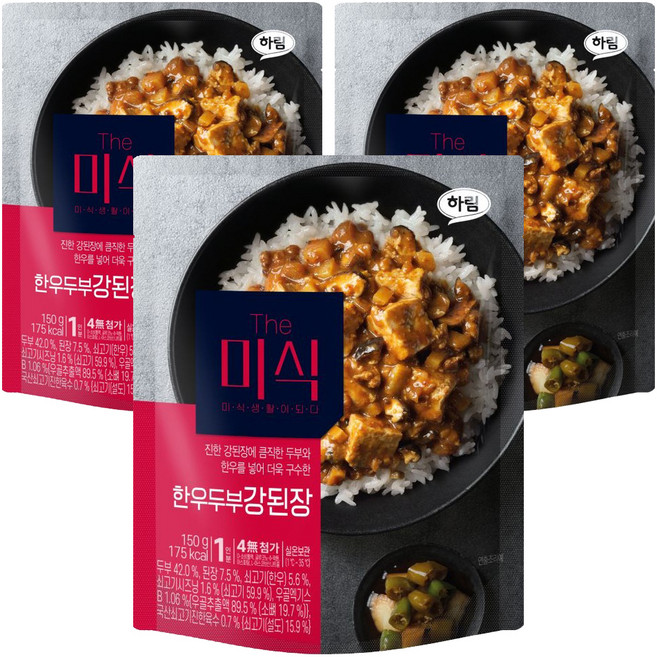 더미식 한우두부 강된장 덮밥소스, 150g, 3개