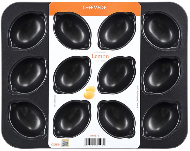 쉐프메이드 레몬 마들렌틀 팬 12구 블랙, 1개